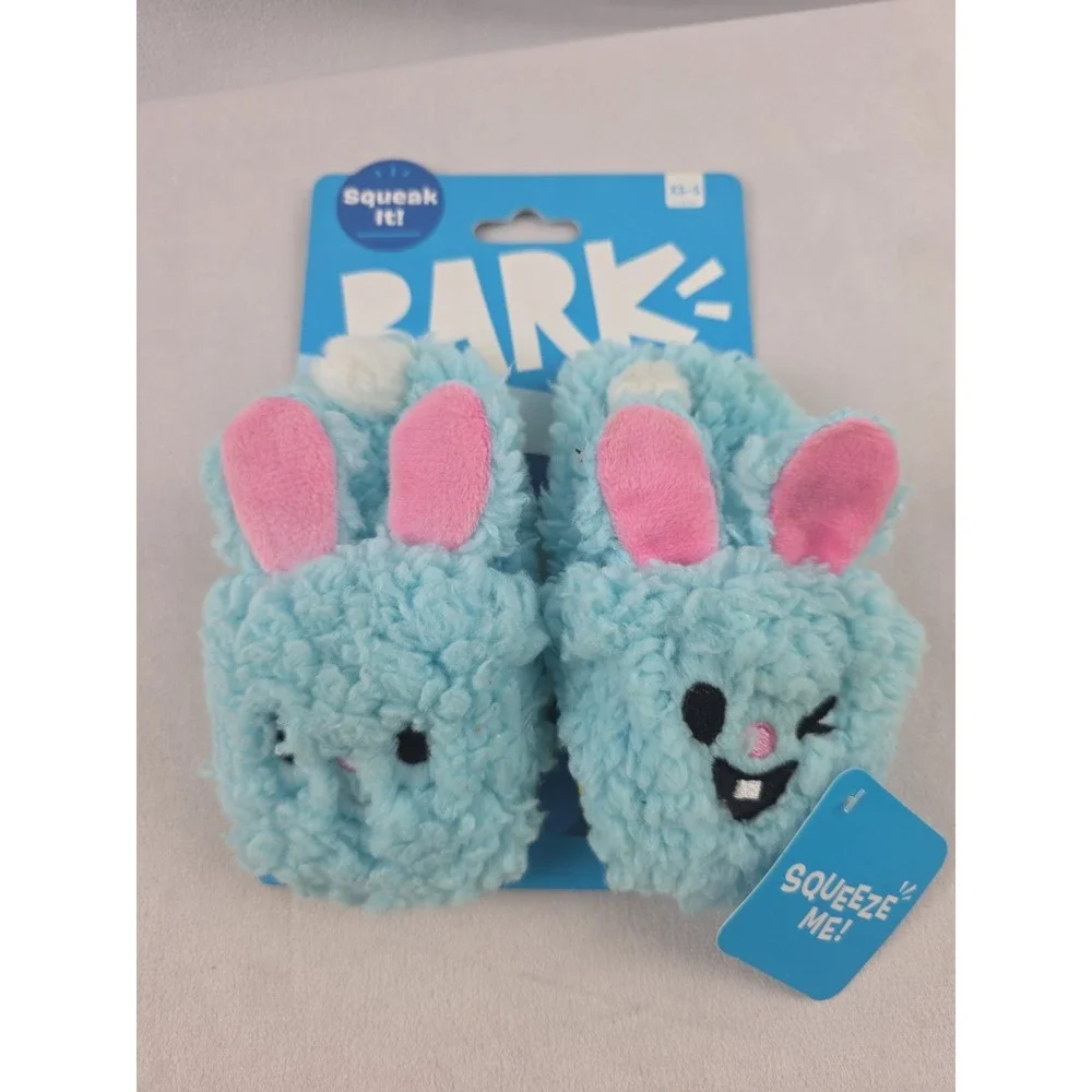 Bark XS-S YIPPY & SKIPPY Blue Bunny Slippers Squeaky Dog Toy New -FREE SHIPPING-
